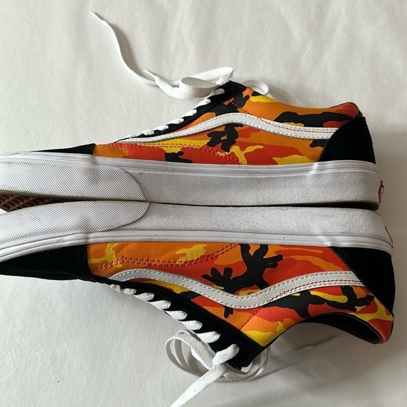 Vans Old Skool Camo Shoes Sneakers Orange Yellow Size 12 - Picture 9 of 14